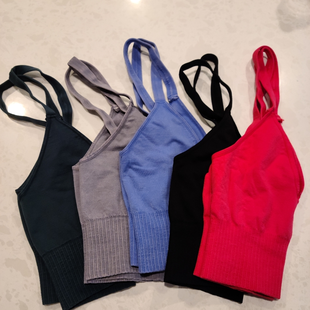 NEW Free People Movement Good Karma Boho Crop Sports Bra in Dried Rose XS/S - Picture 4 of 11